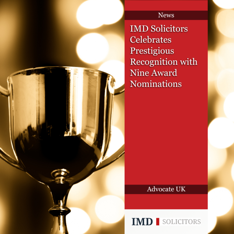 IMD Solicitors LLP has been shortlisted for nine prestigious nominations at the Modern Law Awards 2025 and LexisNexis Legal Awards 2025, recognising its excellence in legal services and workplace culture.